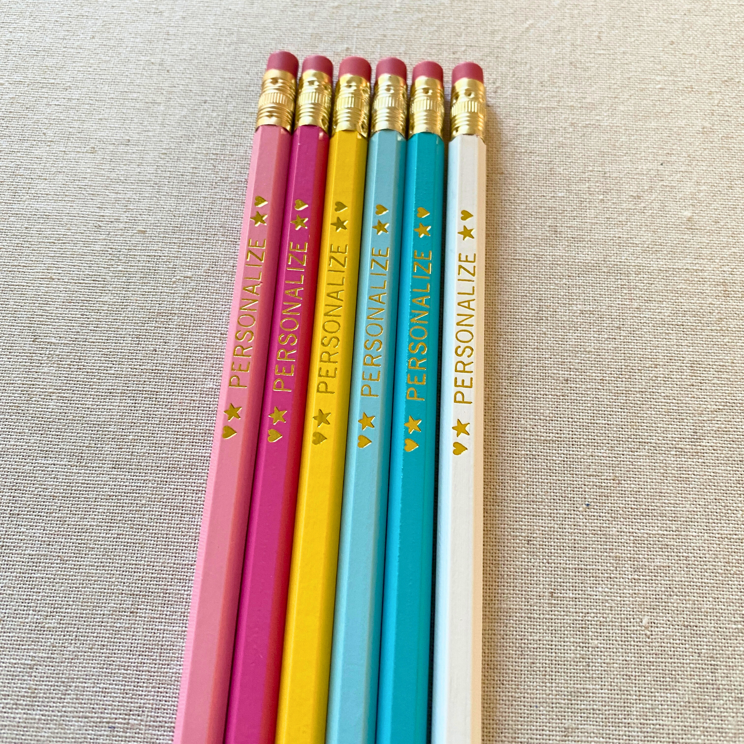 6 Personalized Pencil Set DREAMY HUES