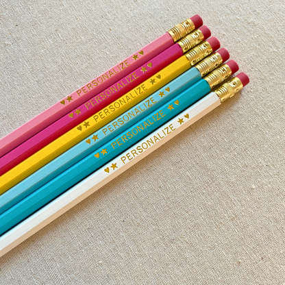 6 Personalized Pencil Set DREAMY HUES